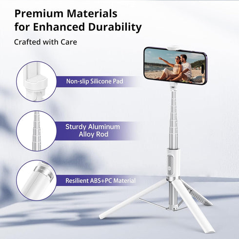 ATUMTEK 68.5" Selfie Stick Tripod, Extendable Aluminum Tripod with Bluetooth Remote for iPhone and Android