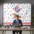 Generic 10 8 Independence Day Photo Backdrop for Photoshoot, x FT Flag Day Sausage Dog Blue Red Star Balloon Photo