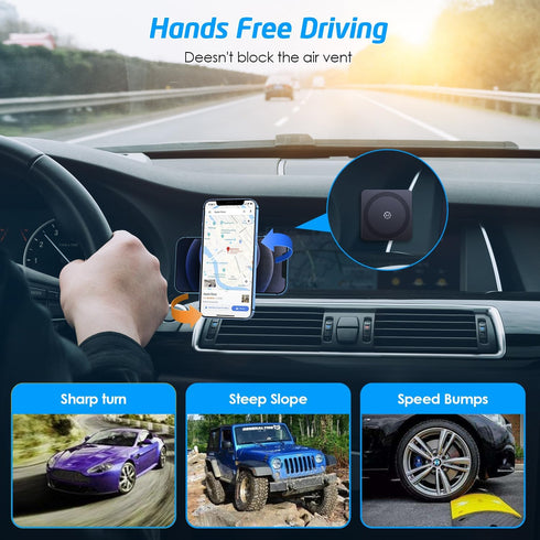 WixGear Magnetic Phone Car Mount, Compatible with MagSafe and Non-MagSafe, Flat Stick On for Dashboard, Wall, Gym