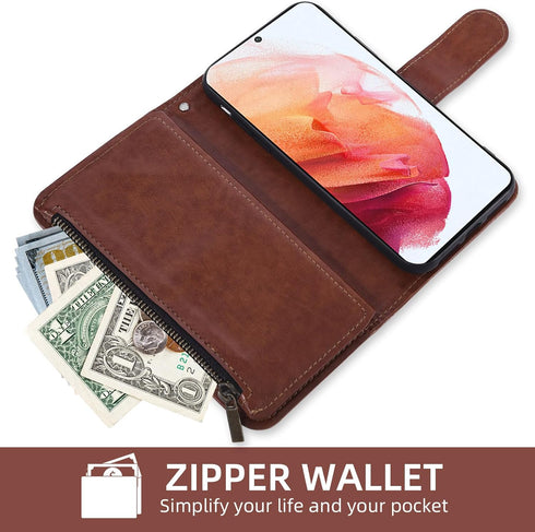 Asuwish Wallet Cover for Samsung Galaxy S21 5G 6.2 inch, Flower Leather Flip with Tempered Glass Screen Protector