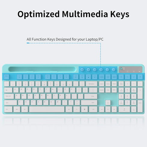 Wireless Keyboard and Mouse Combo, MARVO 2.4G Ergonomic Wireless Keyboard with Phone Holder, Silent Mouse, Compatible