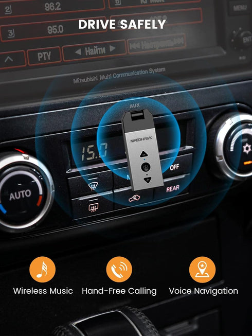 MaedHawk Bluetooth Aux Adapter for Car, Aux to Bluetooth 5.2 Audio Receiver for Car Home Stereo Speaker Headphone, Rotatable 3.5mm Wireless Aux Bluetooth Car Adapter, Handsfree Calls, A2DP