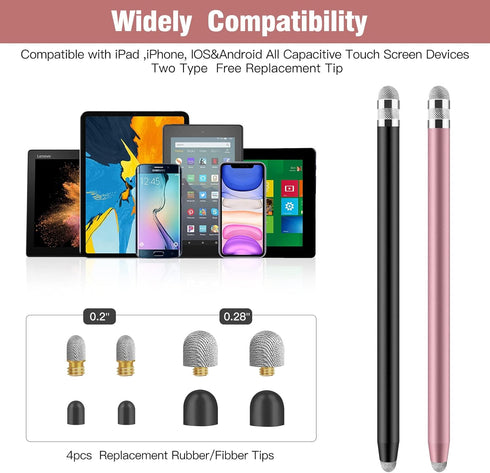 Granabol 4 in 1 Touch Screen Stylus Pens, Sensitivity Capacitive Stylus with 8 Extra Replaceable Tips for iPhone iPad