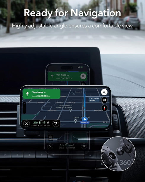 ESR MagSafe Car Mount Charger with CryoBoost, Magnetic Wireless Car Charger for iPhone 16/15/14/13/12, Fast Phone