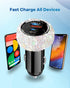 Bling USB C Car Charger, 48W PD + QC Dual Port Fast Charging Adapter with 3.2FT Cable