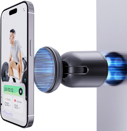 MiiKARE Dual Magnetic Phone Holder for Magsafe, Universal Gym Essentials Phone Mount, 360 Degree Adjustable Cell Phone