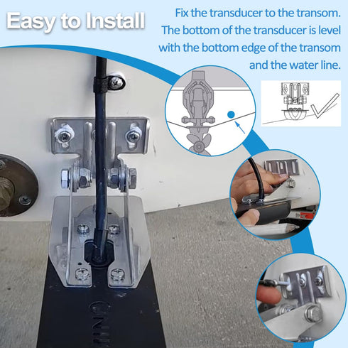 Heavy Duty Transom Mount with Spray Shield, Compatible with Garmin Echo, EchoMap, GPSMAP, GT 4pin, 8pin, 12pin