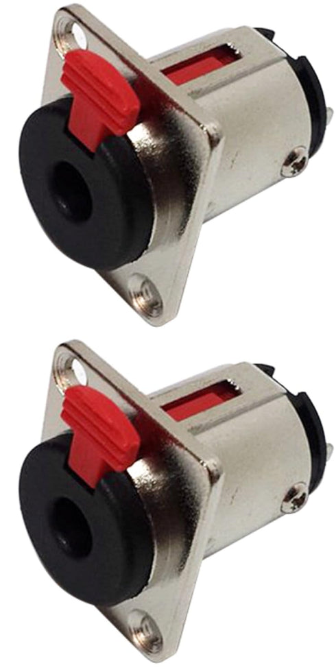 CESS 6.35mm 1/4 Inch Female Stereo TRS Audio Socket Jack Connector, Panel/Chassis Mount (2 Pack)