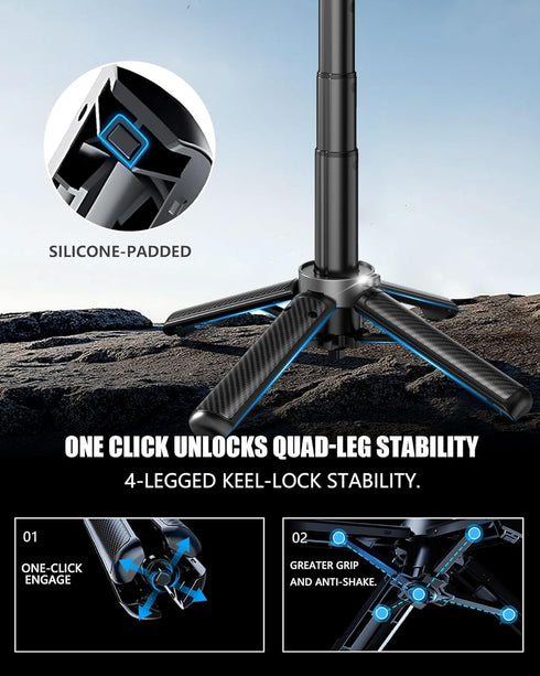 SonixForce 3-in-1 360 Pocket Phone Tripod, Portable Selfie Stick Tripod with Remote, Rotation Cell Phone Tripod Stand