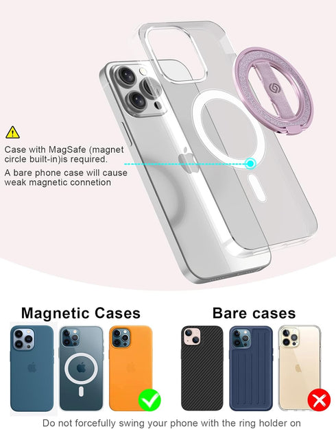 EWA 360 16 15 14 13 MagOne Cell Phone Grips, Phone Ring Holder Grip Stand, Stylish Twinkle Finger Grip Kickstand