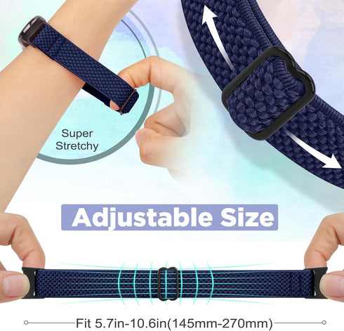 Elastic Bands for Xiaomi Mi Band 8, Stretchy Solo Loop Soft Nylon Replacement Wristband (3 PCS)