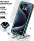 for iPhone 15 Pro Case Waterproof 6.1'', Full Protective Dustproof Shockproof Phone Case with Screen Protector (Blue)
