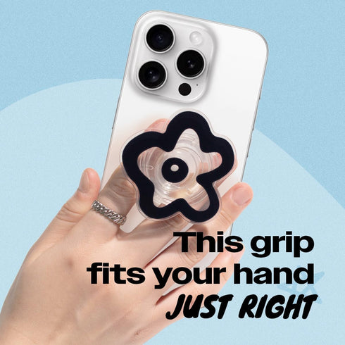 On The Grip OnTheGrip Cute Transparent Daisy Flower Shape Design Mobile Phone Grip Multi Functional Collapsible Stand