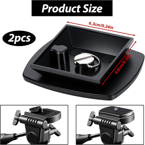 Alrhso 2 Pack 63x48mm Camera Quick Release Plate Universal Tripod Quick Release Plate Camera Mount Adapter Replacement