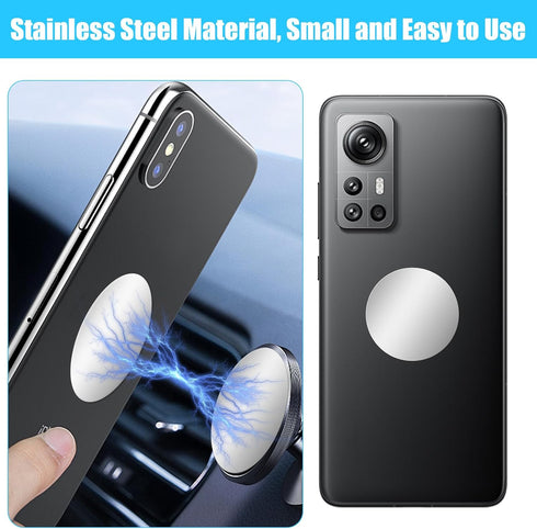 Qianyu 30 Pcs Universal Metal Plate for Magnetic Car Phone Holders Round Universal Replacement Sticker Back Compatible