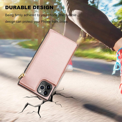 Bocasal Wallet Case for iPhone 11 Pro Max, 3 Card Slots Cash Holder, Zipper Design Premium PU Leather, Sturdy Magnetic