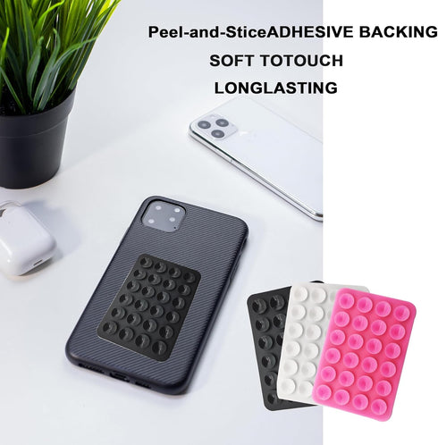 5-Colors Silicone Suction Cups for Phone Case, Self-Adhesive Mount for Hands Free Mobile Accessory - Compatible with