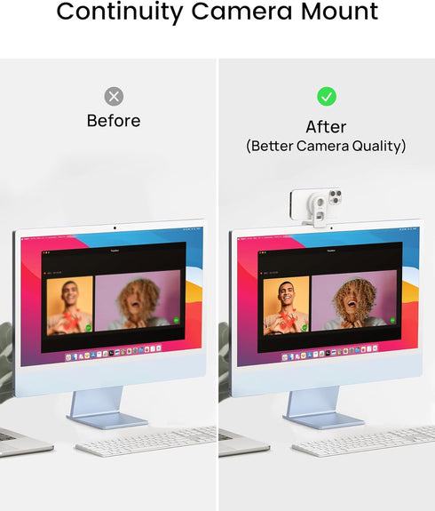 Continuity Camera Mount for Desktop Monitor & iMac, Detachable iPhone Webcam Mount for iPhone 15/14/13/12