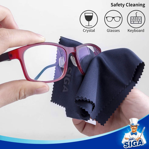 6 Pack, 6 7 inches (15 18 cm) MR.SIGA Premium Microfiber Cleaning Cloths for Lens, Eyeglasses, Screens, Tablets