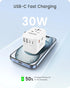 LENCENT Universal Travel Adapter, GaN III 30W International Charger with 2 USB & 3 Type-C Ports