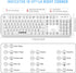 FOPETT Wireless Keyboard and Mouse Combo, 2.4G Full-Sized White Keyboard with Round Keycaps for Laptop/PC