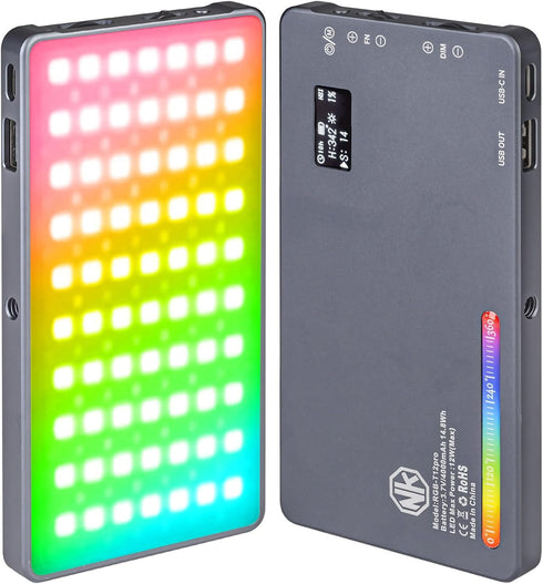 Nagnahz T12 Pro RGB Video Light,12W Portable LED Camera Light with 2500-8000K, 4000mAh