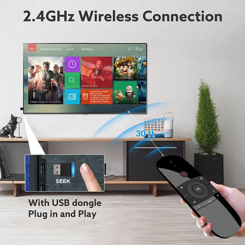 W1 Universal TV Remote Air Mouse, Wireless Keyboard Fly Mouse, 2.4GHz Connection for Nvidia Shield/Android TV/PC