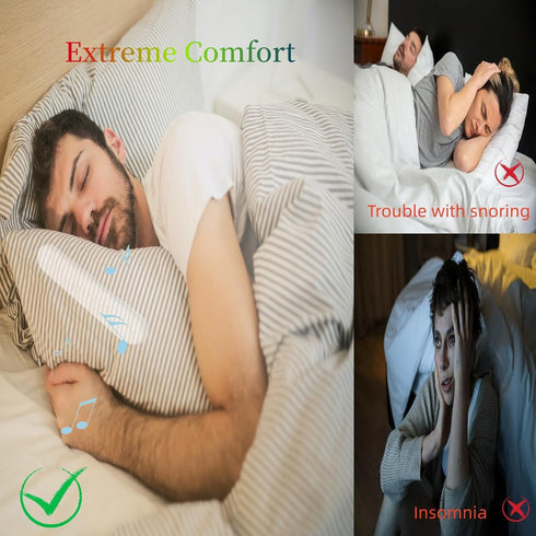 Under Pillow Speaker for Sleeping, Sleepbar Speaker Under Pillow, White Noise Machine Audio Pillow Speaker, Mini Portable Sleep Speaker for Travel (White)