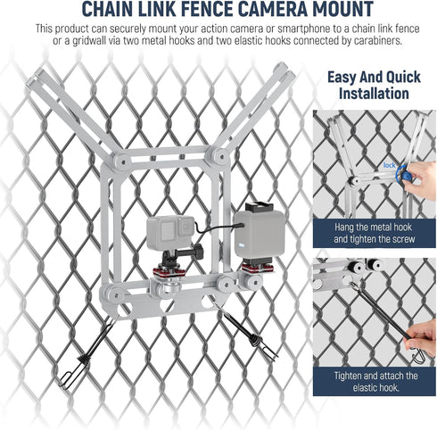 NEEWER Phone Fence Mount - Phone Holder for Game Changer Mounting, Compatible with Mevo Start GoPro, Silver