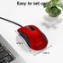 memzuoix Wired Mouse - Pomegranate Red USB Computer Mouse, 1200 DPI, Ergonomic Design, 5 Buttons, 5FT Cord
