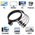 CybNemo 5BNC 15 5 -1.5M/5FT VGA to Video Signal Cable HD VGA Male to BNC Female RGBHV Coaxial Monitor Breakout Cord