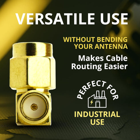 Right Angle Coax Connector, Male to Female Adapter for 90 Degree Coaxial Connection, 2 Pack