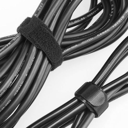 150PCS Reusable Fastener Straps - 6 Inch Cable Management Ties, Adjustable Hook & Loop Organizer Straps for Home, Office and Data Centers (Black) by OUPENG