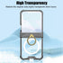 Slim Fit Transparent Hard PC Shockproof Cover for Samsung Galaxy Z Flip 4, with Ring Holder and Hinge Protection (Black)