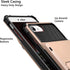 Vofolen Case for iPhone 6 6s 7 8 SE2 - Rose Gold Wallet with Credit Card Holder, Scratch Resistant Dual Layer