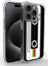 Retro Cassette Tape Phone Case for 15 Pro Max 6.7in, Slim Drop Protection Cover with Stand - Color Cassette Tape