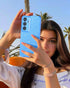 Samsung Galaxy S24 Case for Women, Glitter Bling Thin Slim Shockproof Silicone Phone Case in Cute Neon Pink