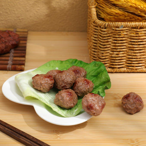 8 1.38 Inch Artificial Lifelike Beef Meatball Model Pieces PVC Fake Food Props for Kitchen Decoration Photography