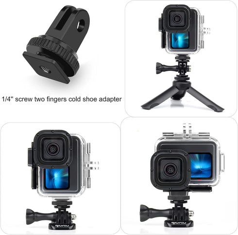Standard Protective Waterproof Dive Housing Case for GoPro Hero 9, 10, 11, 12, Up to 45 Meters, Transparent