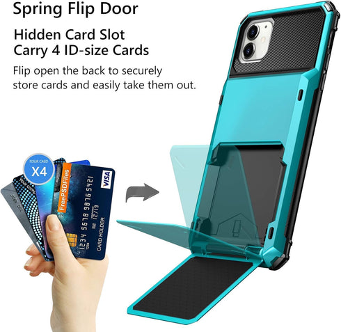 Vofolen Compatible with iPhone 12 Mini Case - 5G Wallet with 4-Card Slot, Anti-Scratch, Sky Blue
