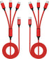 USB C Multi Charging Cable, 2 Pack 4FT, 3 in 1 Nylon Braided Universal Charging Cable for iPhone 16/15 Series & Other