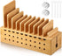 Burbell Bamboo Charging Station for Multiple Devices, Cell Phone Docking Charging Station Organizer