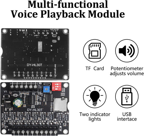 AITIAO 30W MP3 9-24V 9 8 32G Voice Playback Module Music Player DC Voice Broadcast Device Trigger Interfaces I/O