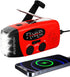 Solar Emergency Hand Crank Weather Radio, Portable NOAA AM/FM Radios with SOS Alarm, Red