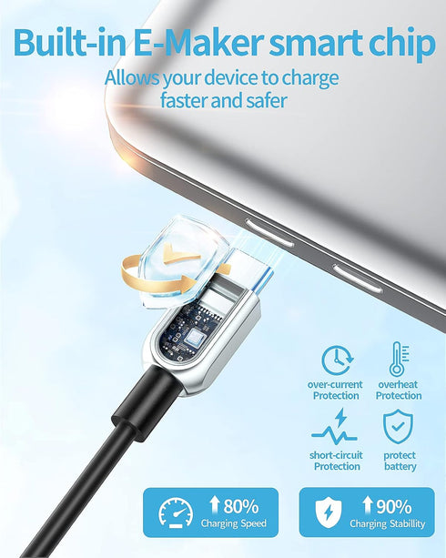 NTONPOWER 10FT USB C Cable 2-Pack, 100W Type C to Type C Fast Charging Cable for MacBook Pro/Air, iPad Pro, Samsung