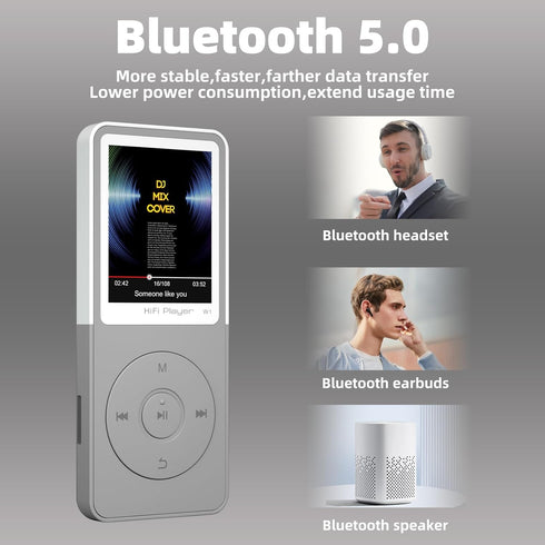 Tengsen Mp3 Play,1.8" Mp3 32GB) Player with Bluetooth,Music Player,Fm Radio,Video,Recording,Photo View,E-Book,HiFi