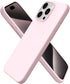 ORNARTO iPhone 15 Pro Max Case 6.7" - Slim Shockproof Soft Gel Rubber with Anti-Scratch Microfiber Lining - Chalk Pink