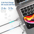 Apple MFi Certified 3.4ft 3-in-1 Charging Cord Adapter for iPhone 15/14, iPad, Samsung Galaxy, Huawei, and more.