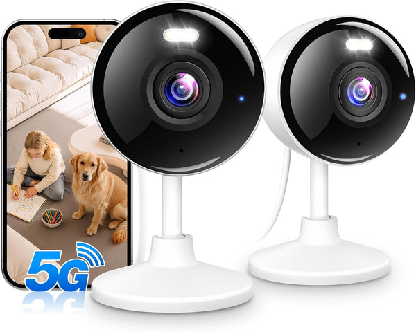 Techage 2K Cameras for Home Security, 5G & 2.4G WiFi Security Camera Indoor