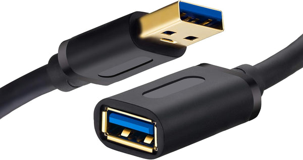 Tan QY USB 3.0 Extension Cable 1ft-2Pack, USB 3.0 High Speed Extender